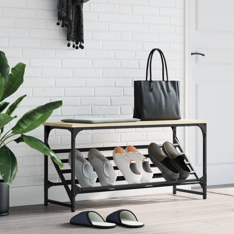 Rack à chaussures Vidaxl 90x30x45 cm Bois de chêne sonoma en bois sonoma coloré