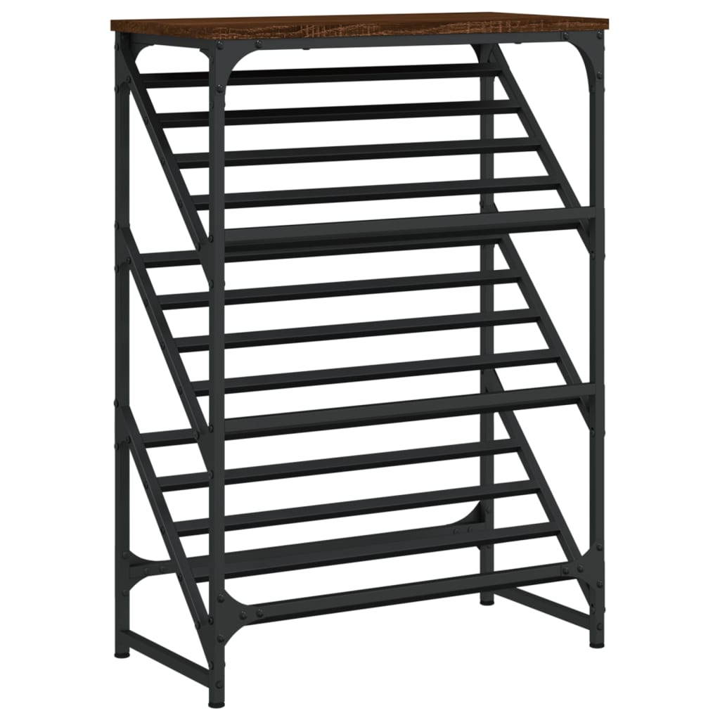 Rack à chaussures Vidaxl 60x30x85 cm Couleur de chêne brun en bois transformé