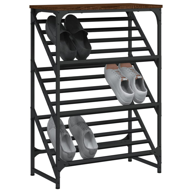 Rack à chaussures Vidaxl 60x30x85 cm Couleur de chêne brun en bois transformé
