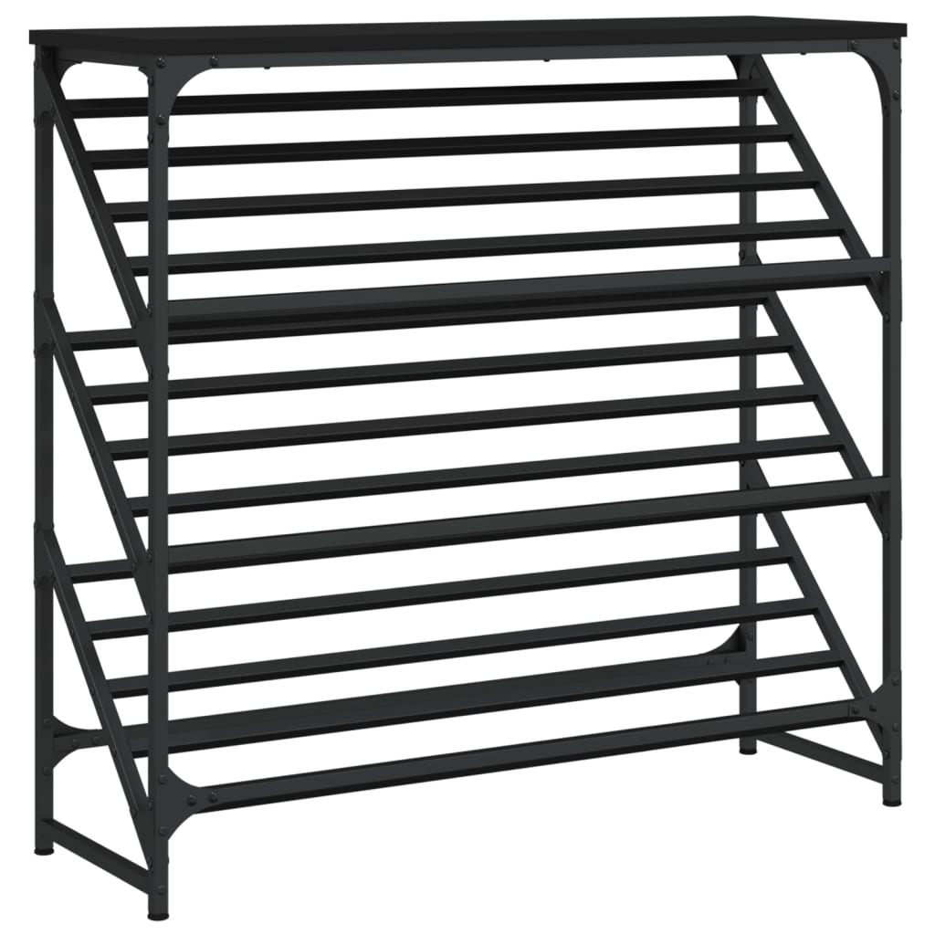 Rack à chaussures Vidaxl 90x30x85 cm Bois Black
