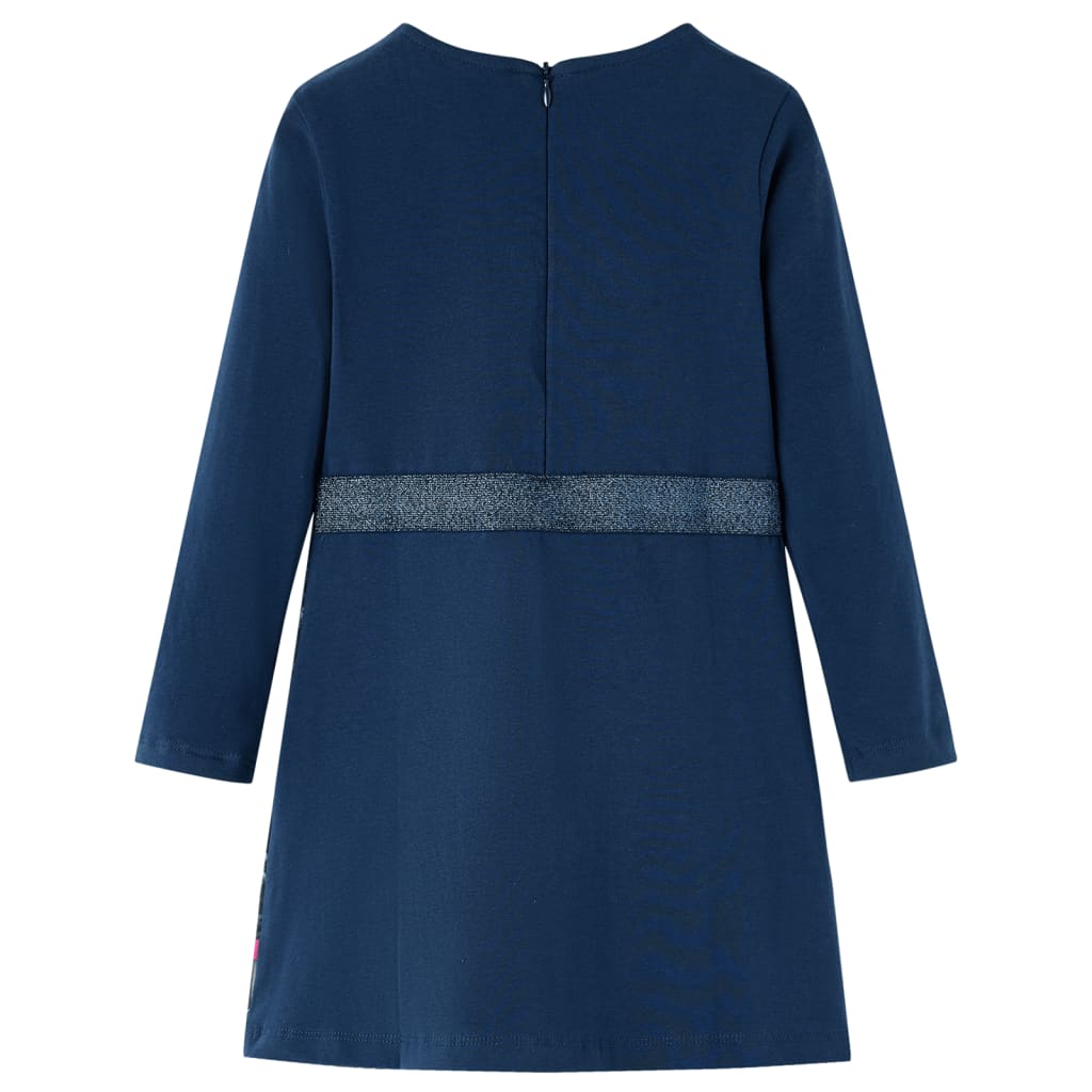 VidaXL robe enfant à manches longues 140 bleu marine