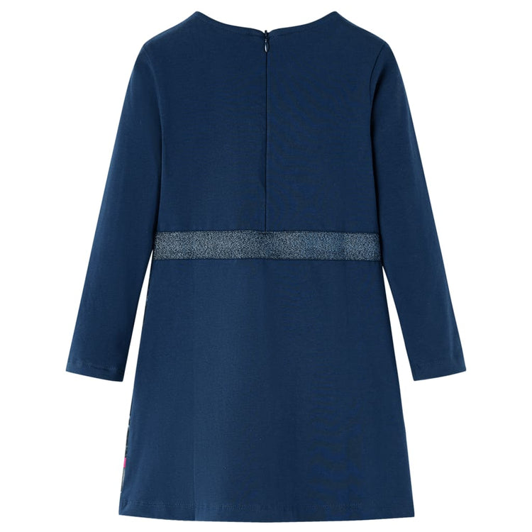 VidaXL robe enfant à manches longues 140 bleu marine