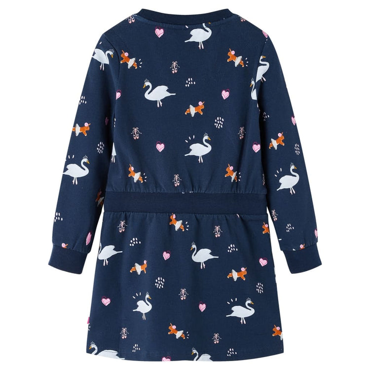 VidaXL robe enfant à manches longues 104 bleu marine