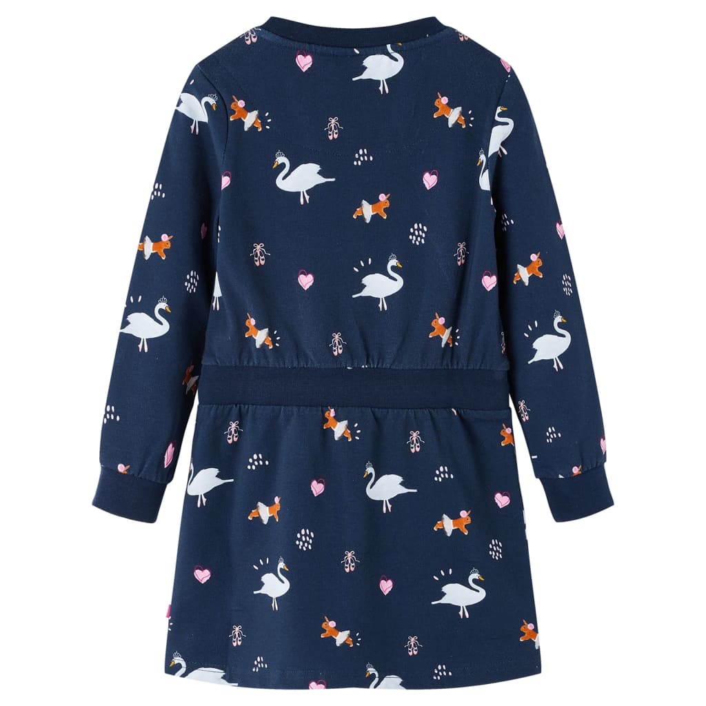 VidaXL robe enfant à manches longues 116 bleu marine