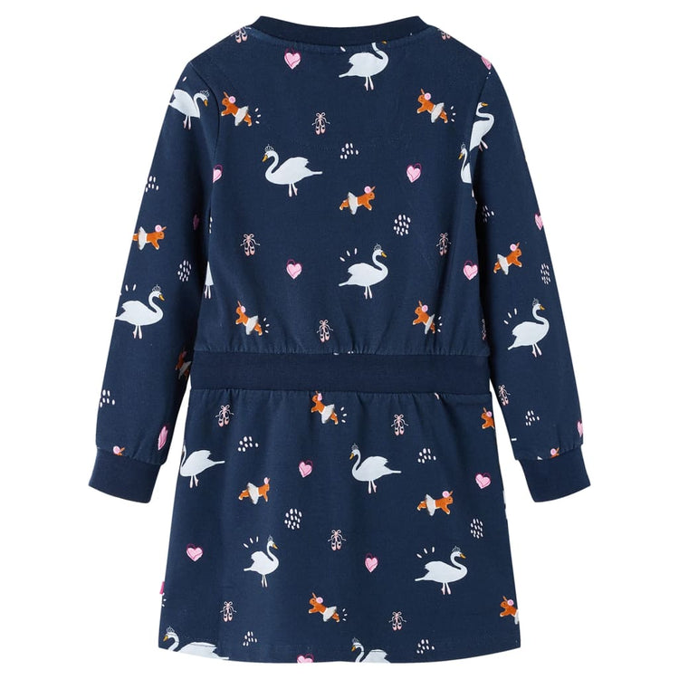 VidaXL robe enfant à manches longues 116 bleu marine