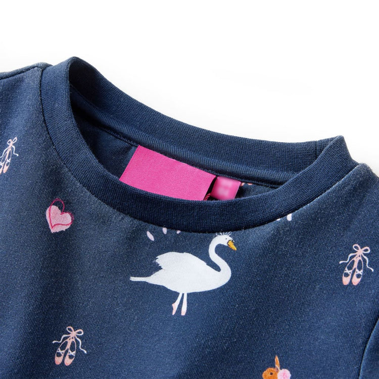 VidaXL robe enfant à manches longues 128 bleu marine