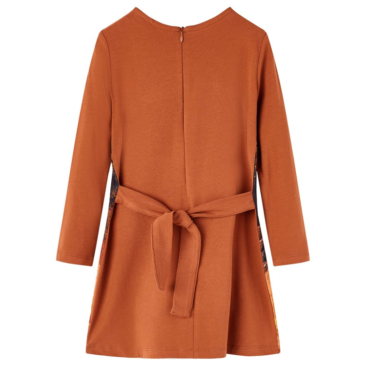 VidaXL robe enfant à manches longues 128 couleur cognac