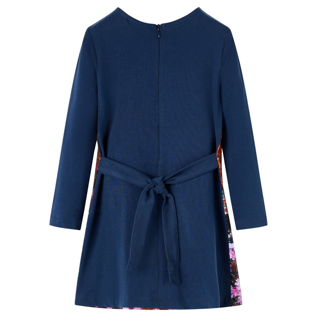 VidaXL robe enfant à manches longues 116 bleu marine