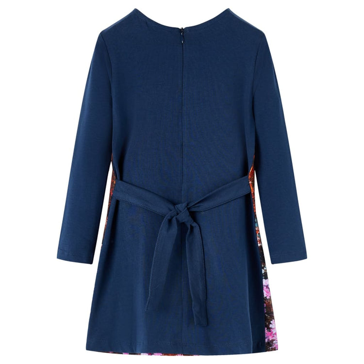 VidaXL robe enfant à manches longues 116 bleu marine