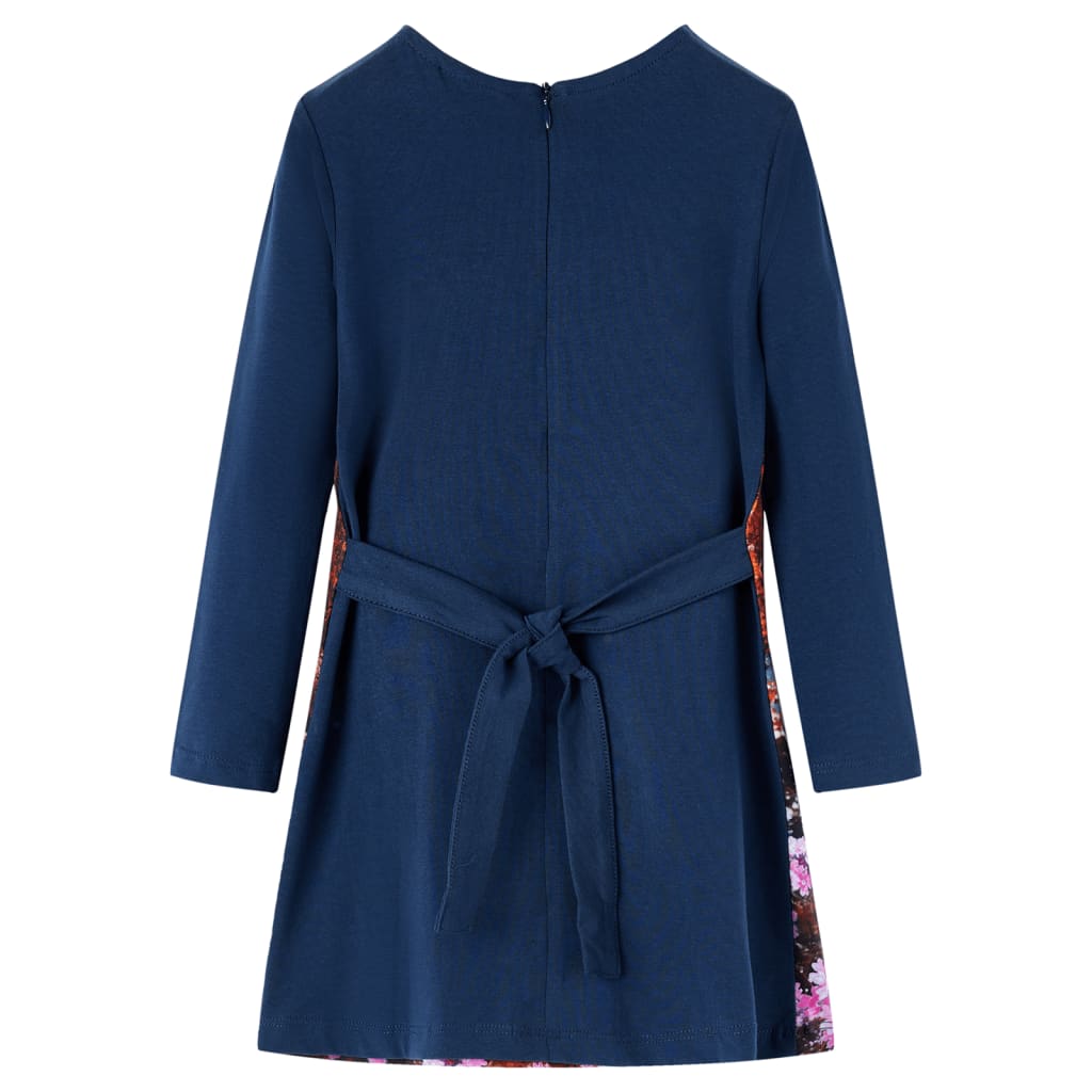 VidaXL robe enfant à manches longues 140 bleu marine