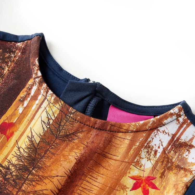 VidaXL robe enfant à manches longues 140 bleu marine