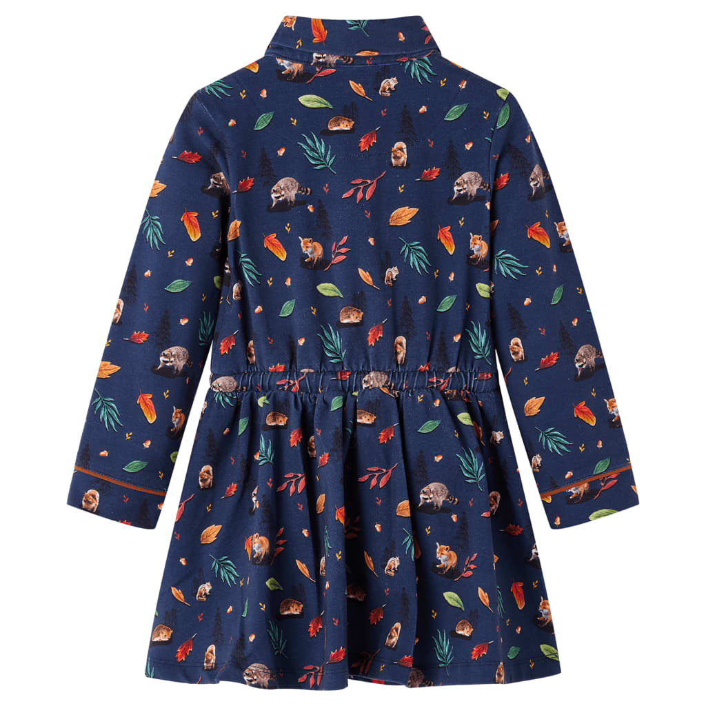 VidaXL robe enfant à manches longues 92 bleu marine