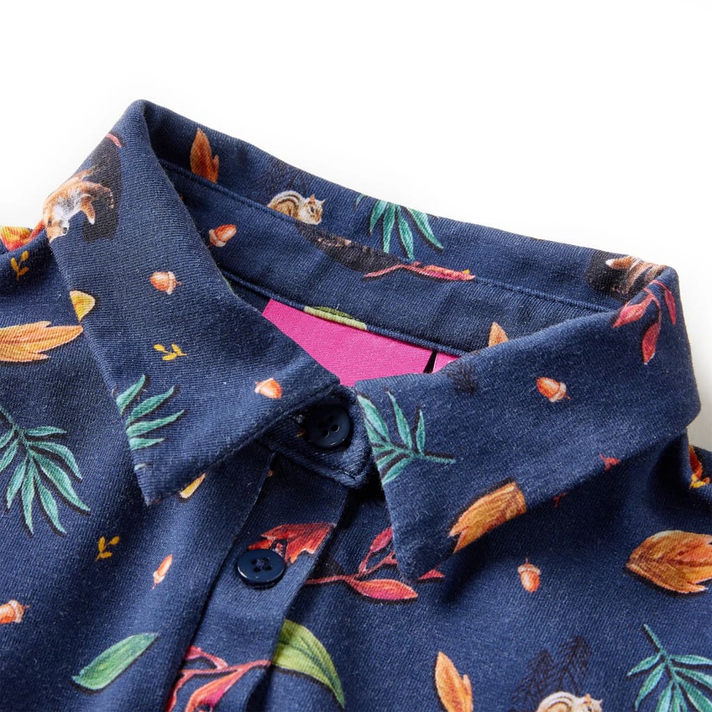 VidaXL robe enfant à manches longues 104 bleu marine