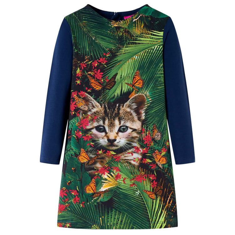 VidaXL robe enfant à manches longues 104 bleu marine