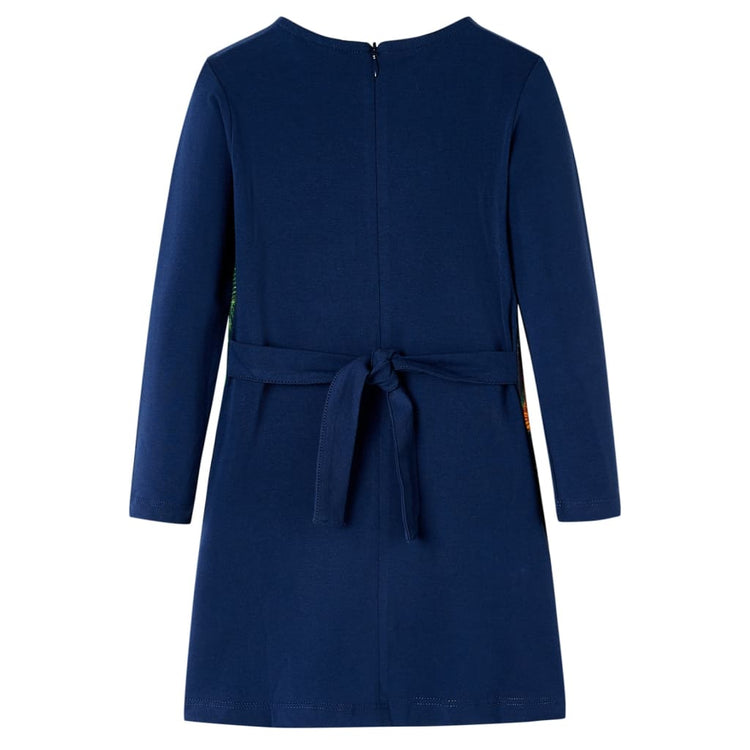 VidaXL robe enfant à manches longues 104 bleu marine