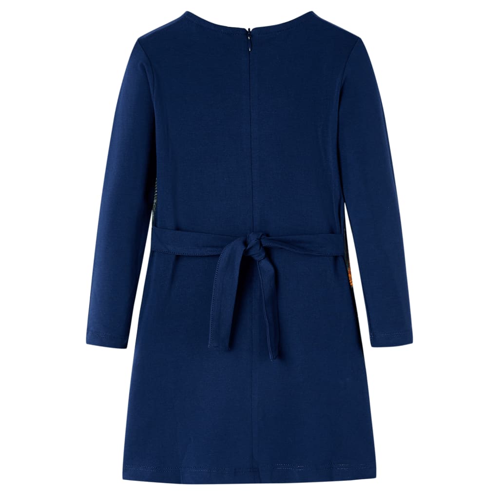 VidaXL robe enfant à manches longues 116 bleu marine