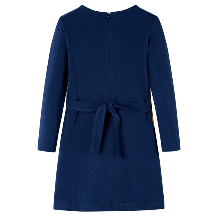 VidaXL robe enfant à manches longues 116 bleu marine