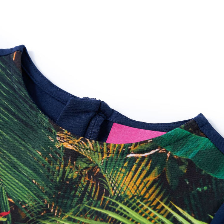 VidaXL robe enfant à manches longues 116 bleu marine