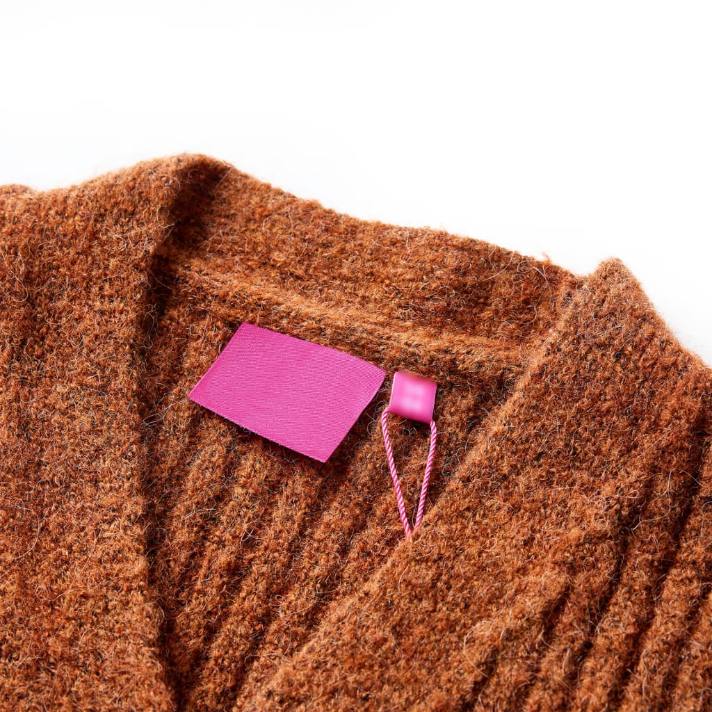 VidaXL cardigan enfant tricoté 128 couleur cognac