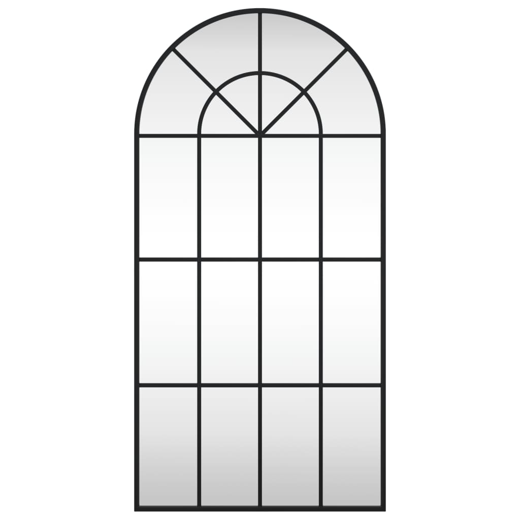 Miroir mural vidaxl boog 50x100 cm de fer noir