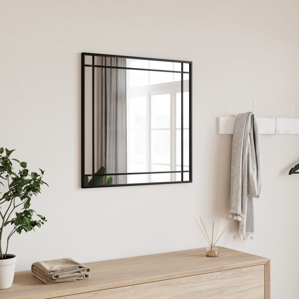 Vidaxl Mall Mirror carré 60x60 cm de fer noir