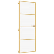 Vidaxl Porte intérieure étroite 76x201,5 cm Verre durci et couleur or en aluminium - afbeelding 2
