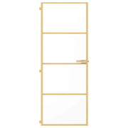 Vidaxl Porte intérieure étroite 76x201,5 cm Verre durci et couleur or en aluminium - afbeelding 3