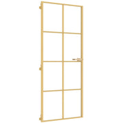 Vidaxl Porte intérieure étroite 83x201,5 cm Verre durci et couleur or en aluminium - afbeelding 2