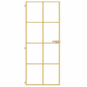 Vidaxl Porte intérieure étroite 83x201,5 cm Verre durci et couleur or en aluminium - afbeelding 3