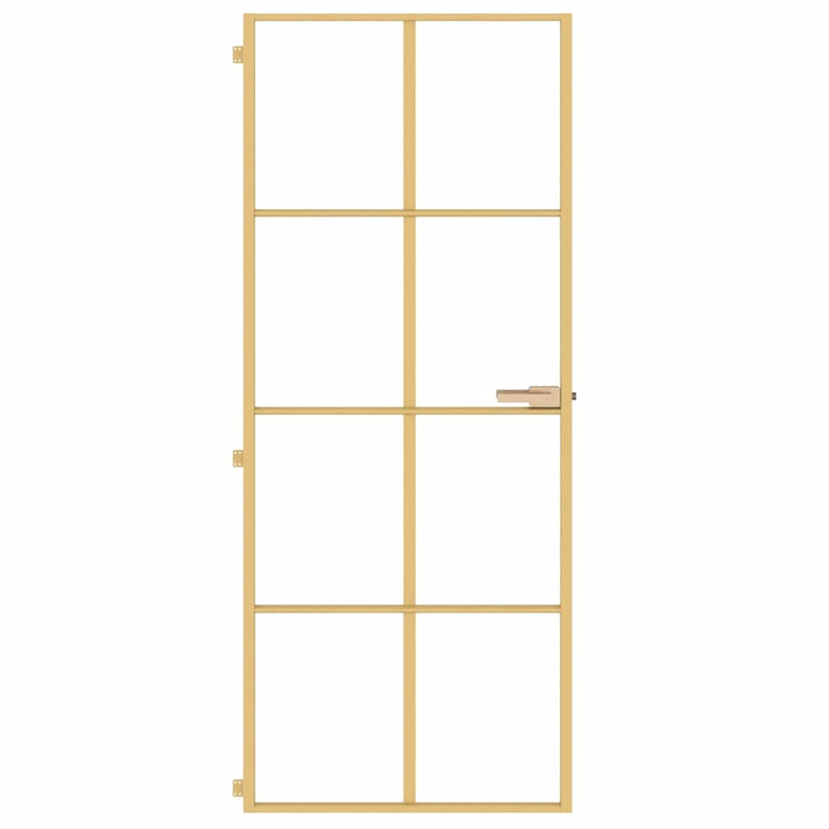 Vidaxl Porte intérieure étroite 83x201,5 cm Verre durci et couleur or en aluminium