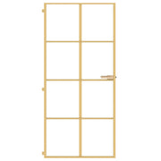 Vidaxl Porte intérieure étroite 93x201,5 cm Verre durci et couleur or en aluminium - afbeelding 3