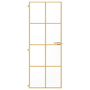 Vidaxl Porte intérieure étroite 76x201,5 cm Verre durci et couleur or en aluminium - afbeelding 3