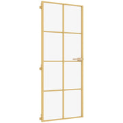 Vidaxl Porte intérieure étroite 93x201,5 cm Verre durci et couleur or en aluminium - afbeelding 2