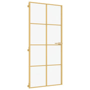 Vidaxl Porte intérieure étroite 93x201,5 cm Verre durci et couleur or en aluminium - afbeelding 3