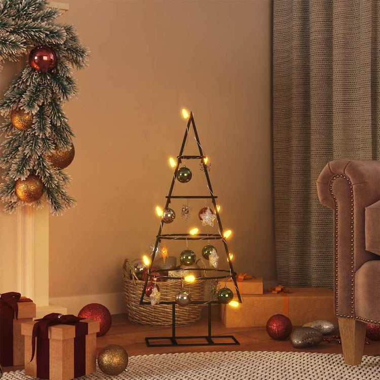 Vidaxl Décoration de Noël arbre de Noël 60 cm métal noir