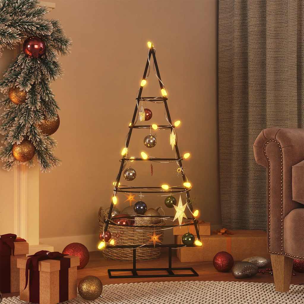 Vidaxl Décoration de Noël arbre de Noël 90 cm en métal noir