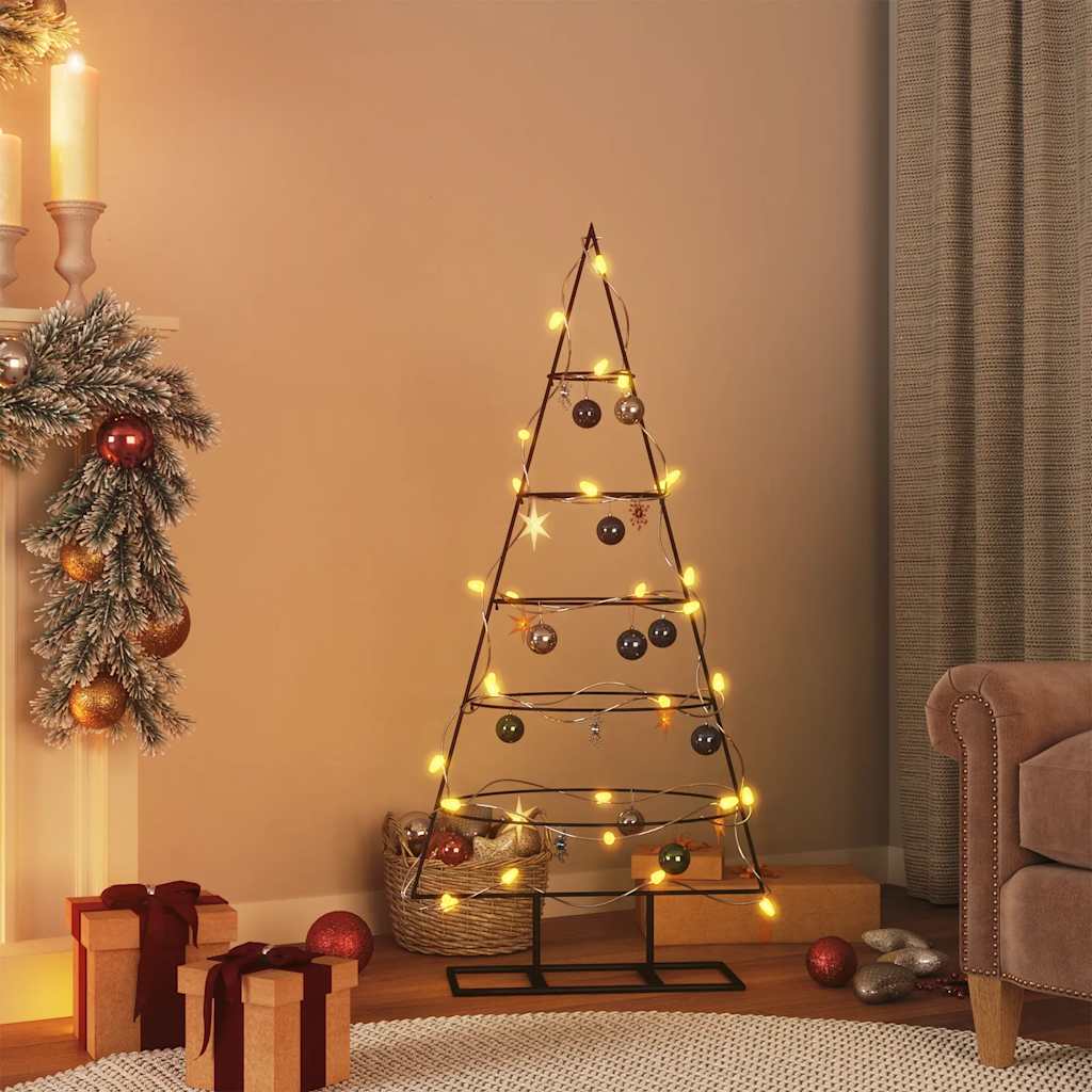Vidaxl Décoration de Noël arbre de Noël 125 cm en métal noir