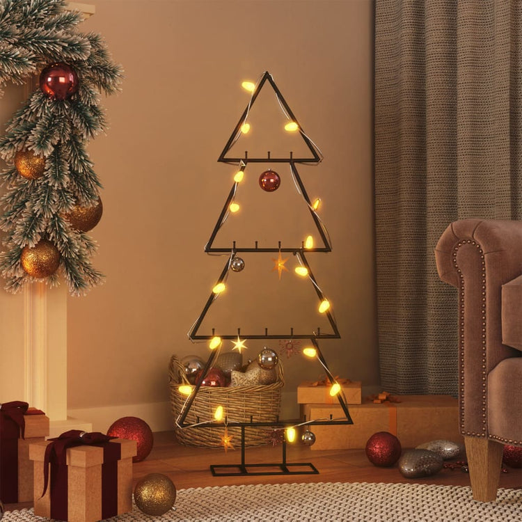 VidaXL décoration de Noël sapin de Noël 90 cm métal noir