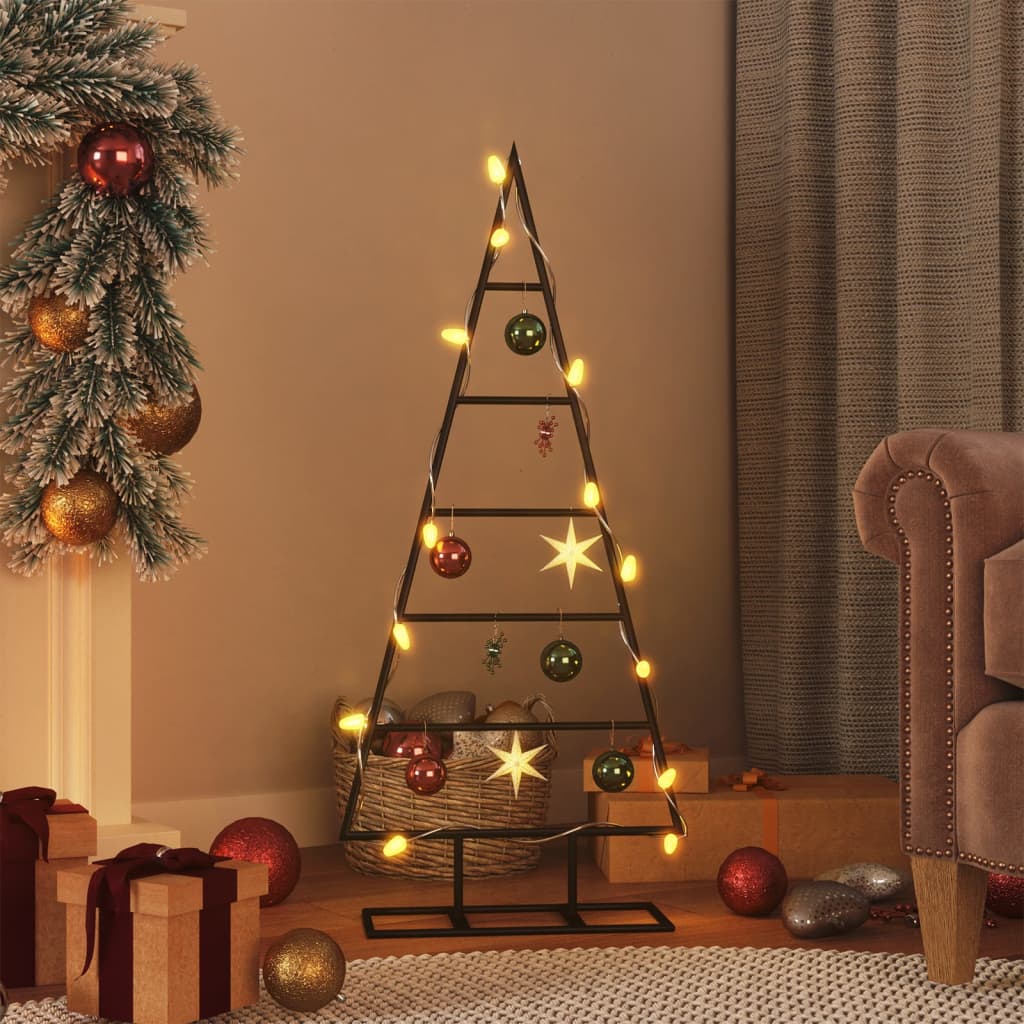 Vidaxl Décoration de Noël arbre de Noël 90 cm en métal noir
