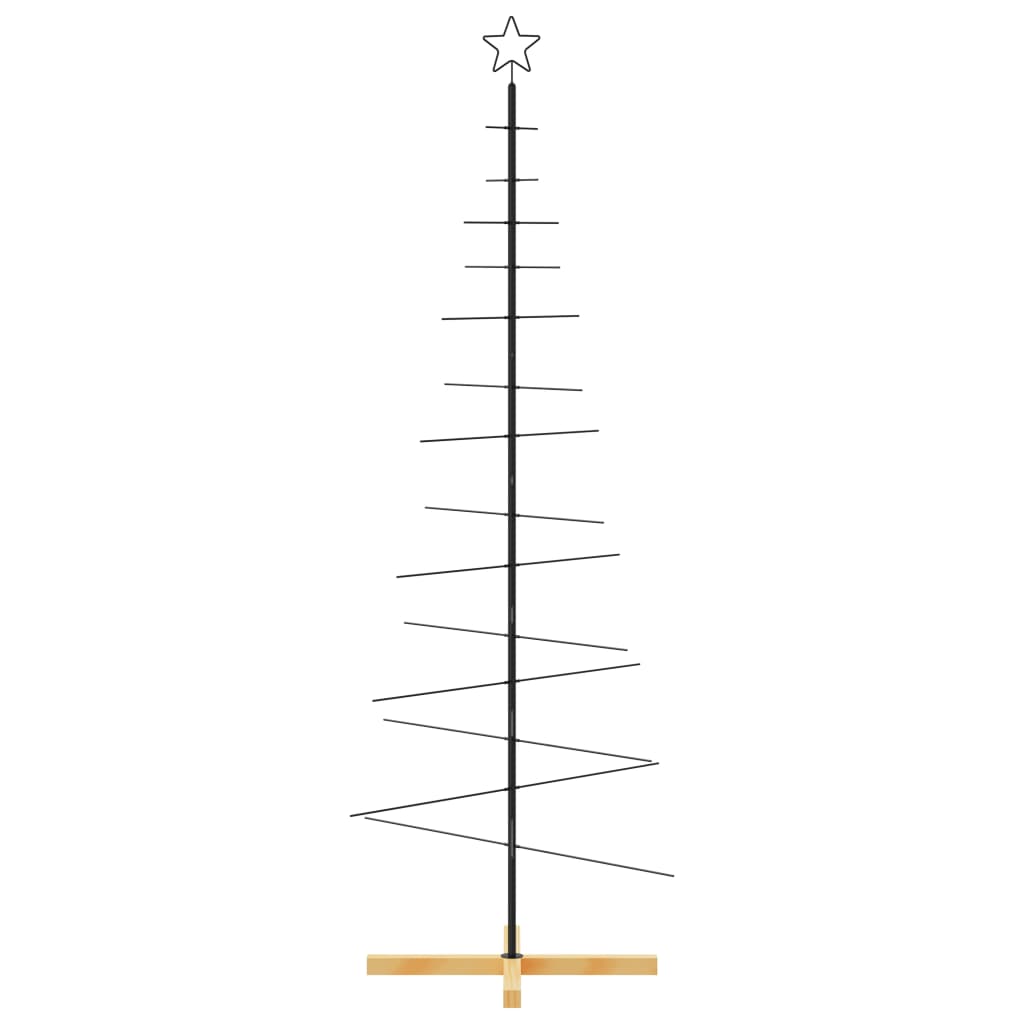 Vidaxx décoration de Noël sapin de Noël avec socle en bois 180 cm métal noir