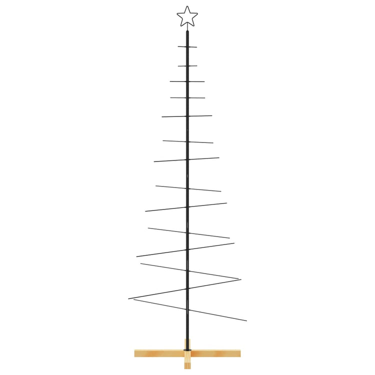 Vidaxx décoration de Noël sapin de Noël avec socle en bois 180 cm métal noir