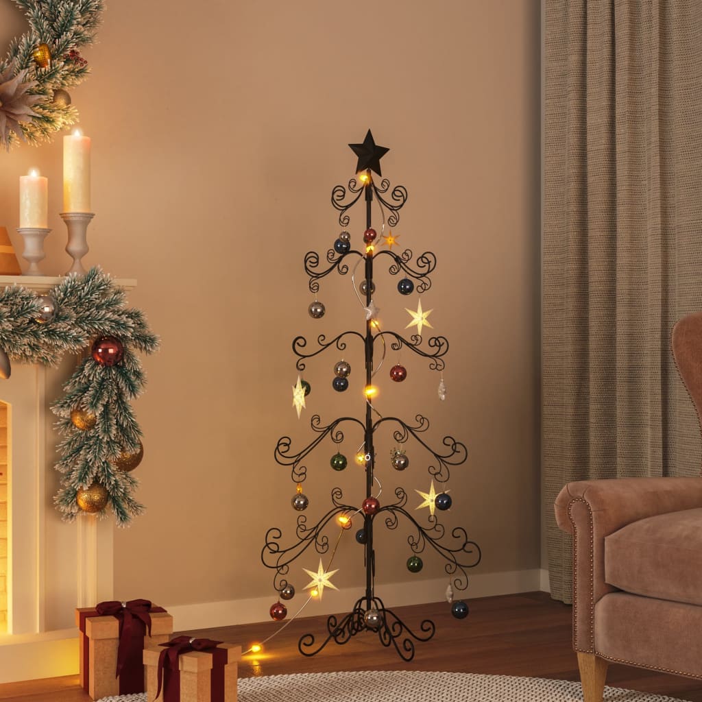 Vidaxl Décoration de Noël arbre de Noël 150 cm en métal noir
