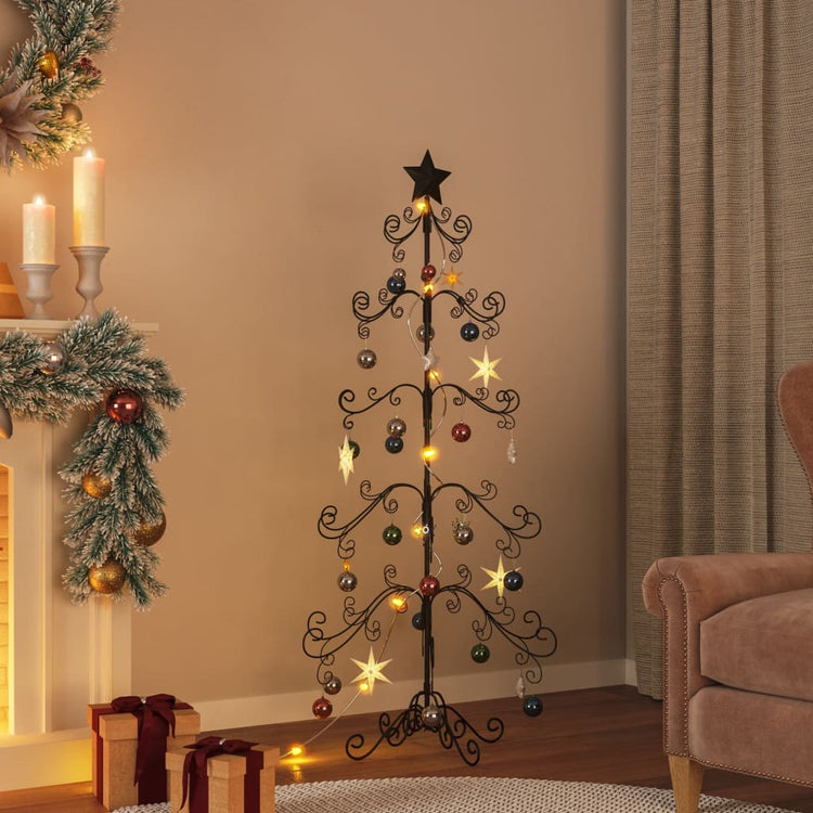 Vidaxl Décoration de Noël arbre de Noël 150 cm en métal noir