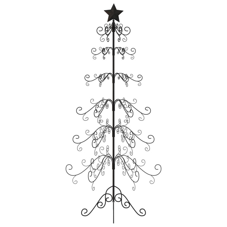 Vidaxl Christmas Decoration Tree de Noël 215 cm Métal noir