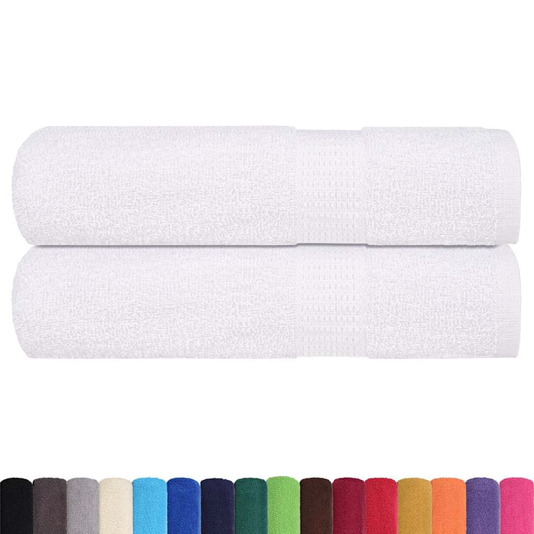 Serviettes vidaxl 2 ST 50x100 cm 360 g m² 100% coton blanc