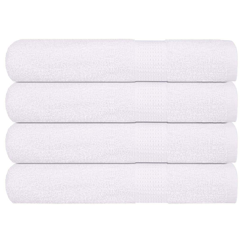 Serviettes vidaxl 4 ST 100x200 cm 360 g m² 100% coton blanc