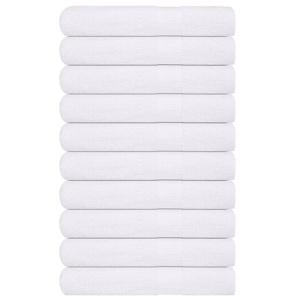 Serviettes vidaxl 10 pcs 100x200 cm 360 g m² 100% coton blanc
