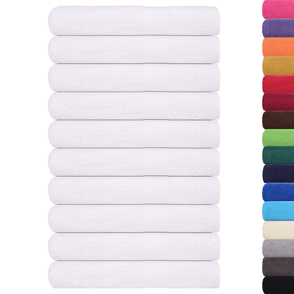 Serviettes vidaxl 10 pcs 100x200 cm 360 g m² 100% coton blanc