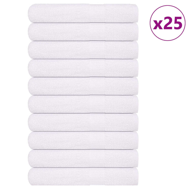 Serviettes vidaxl 25 ST 100x200 cm 360 g m² 100% coton blanc