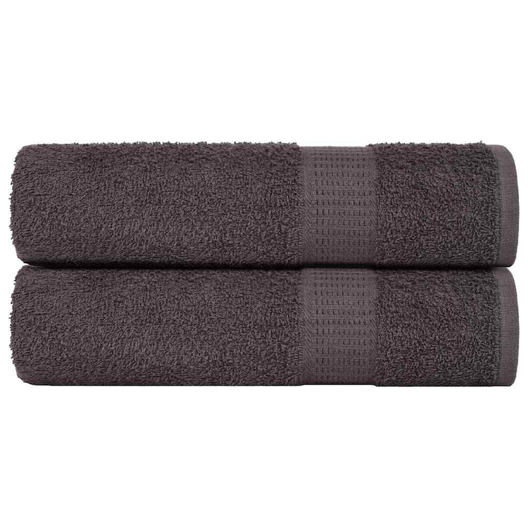 Serviettes vidaxl 2 ST 50x100 cm 360 g m² 100% coton coloré anthracite